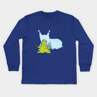 A BLUE VOMIT SLUG (CUTOUT) Kids Long Sleeve T-Shirt